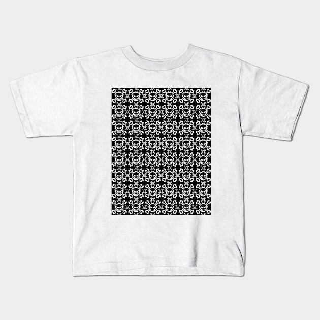 Pirate Skull and Crossbones Pattern Kids T-Shirt by markmurphycreative